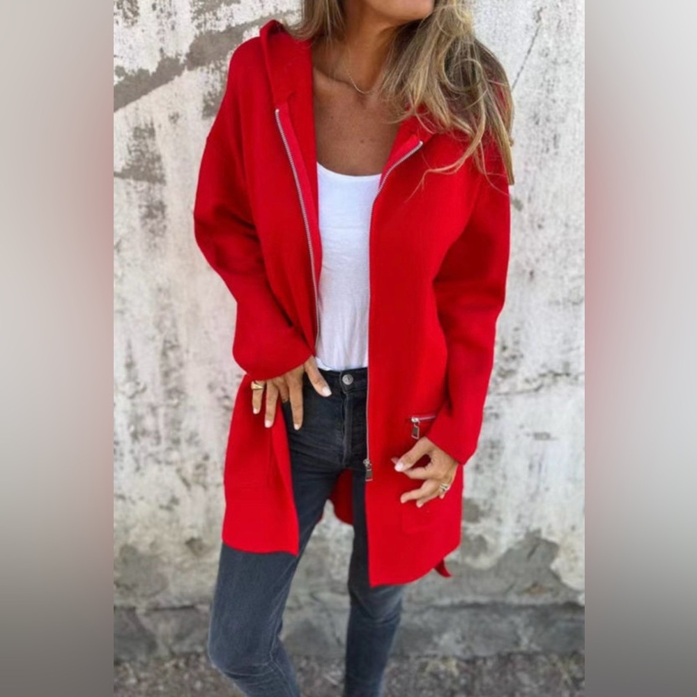 Randi hooded zip up coat